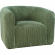 Biggs Curved Barrel Swivel Accent Chair in Forest Green Corduroy Fabric